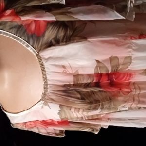 Precious vintage floral feminine ruffle layered  dress.  …